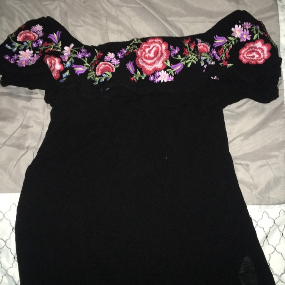 Off the shoulder embroidered dress